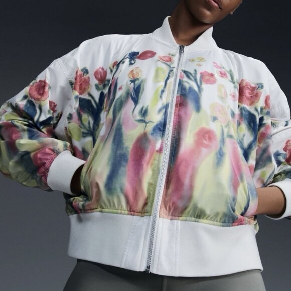 Nike Bomber Jacket Sz Large Womens Sportswear Artist Collection Sail Multicolor - Picture 11 of 14